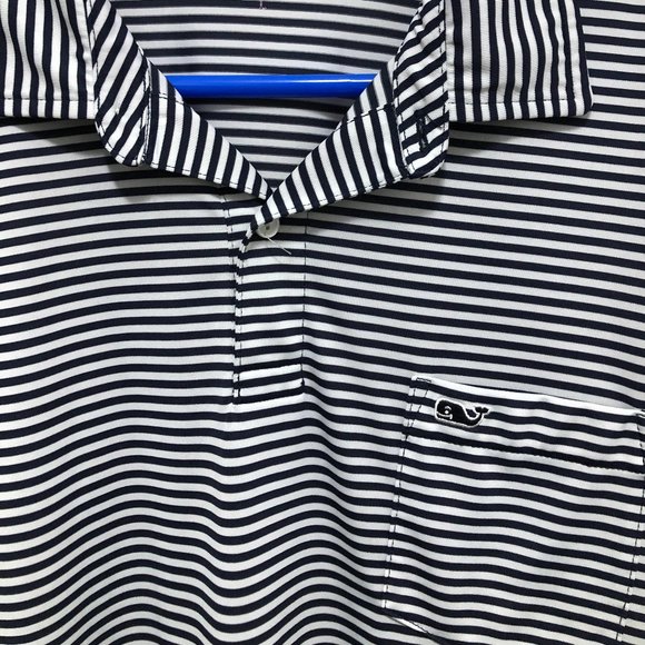 VINEYARD VINES Striped Whale Golf Polo Shirt - Picture 5 of 8